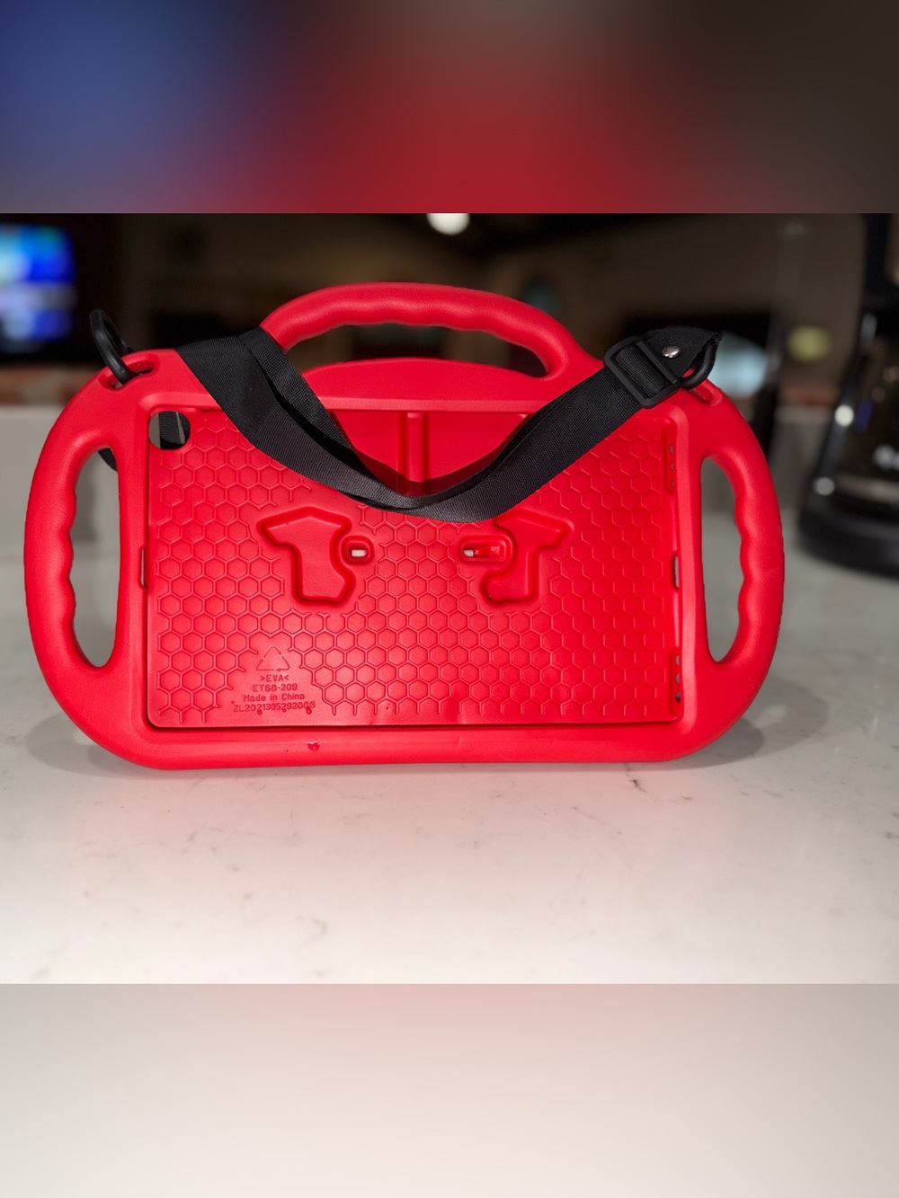 Red Protective Tablet Carry Case with Adjustable Black Strap Fits iPad mini 4&5